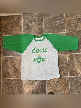 VTG 1970s Coors Beer 3/4 Sleeve Shirt Sz M USA VERY RARE Variant